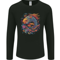 Psychedelic Koi Carp Fish Mens Long Sleeve T-Shirt Black