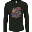 Psychedelic Koi Carp Fish Mens Long Sleeve T-Shirt Black