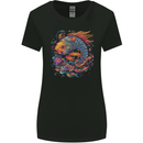 Psychedelic Koi Carp Fish Womens Wider Cut T-Shirt Black