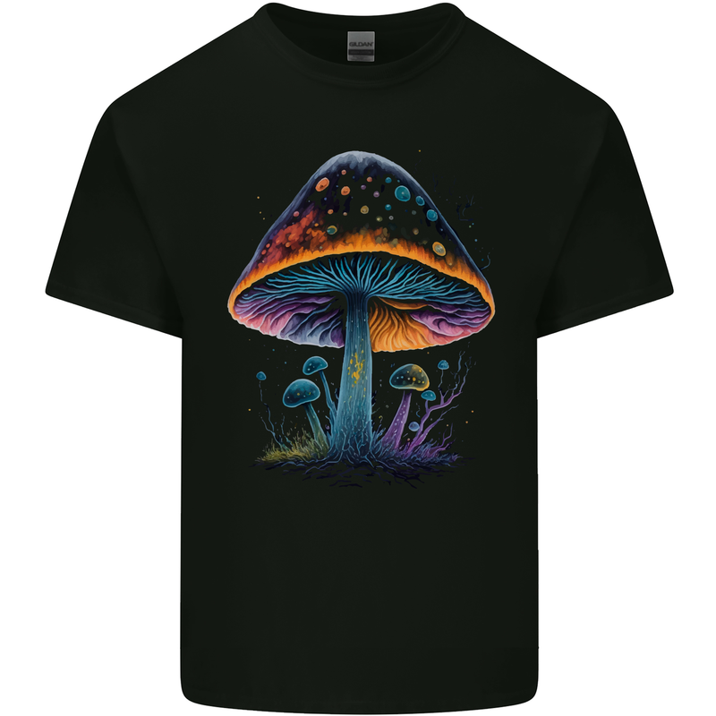 Psychedelic Magic Mushroom LSD Trippy Kids T-Shirt Childrens Black