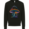 Psychedelic Magic Mushroom LSD Trippy Mens Sweatshirt Jumper Black