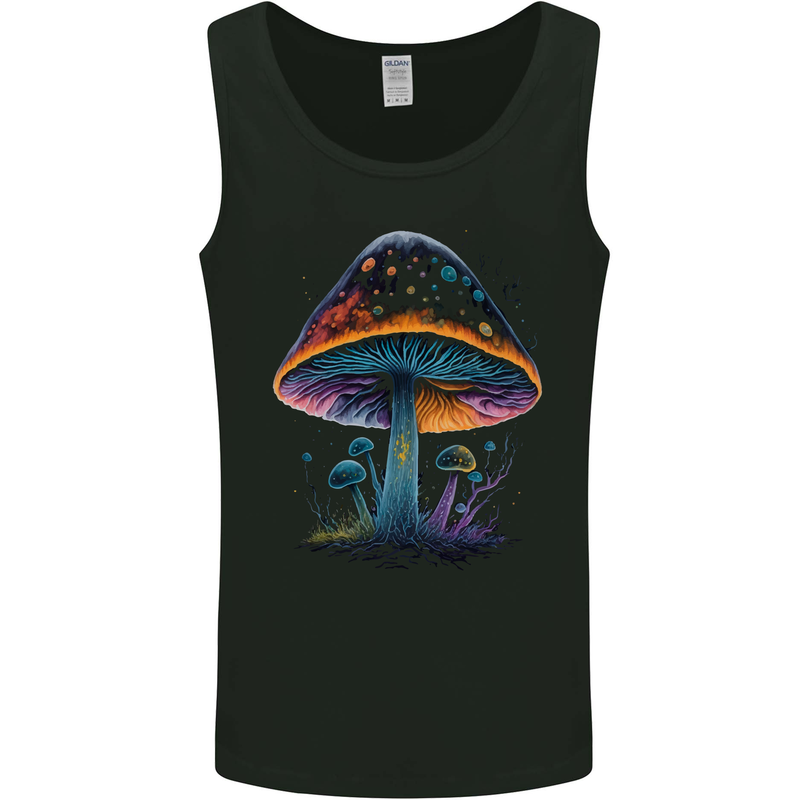 Psychedelic Magic Mushroom LSD Trippy Mens Vest Tank Top Black
