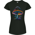 Psychedelic Magic Mushroom LSD Trippy Womens Petite Cut T-Shirt Black