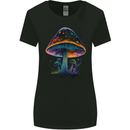 Psychedelic Magic Mushroom LSD Trippy Womens Wider Cut T-Shirt Black