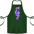 Psychedelic Magic Mushrooms LSD Cotton Apron 100% Organic Forest Green