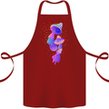 Psychedelic Magic Mushrooms LSD Cotton Apron 100% Organic Maroon