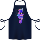 Psychedelic Magic Mushrooms LSD Cotton Apron 100% Organic Navy Blue