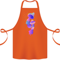 Psychedelic Magic Mushrooms LSD Cotton Apron 100% Organic Orange