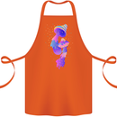 Psychedelic Magic Mushrooms LSD Cotton Apron 100% Organic Orange