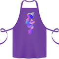 Psychedelic Magic Mushrooms LSD Cotton Apron 100% Organic Purple