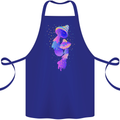 Psychedelic Magic Mushrooms LSD Cotton Apron 100% Organic Royal Blue