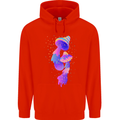 Psychedelic Magic Mushrooms LSD Mens 80% Cotton Hoodie Bright Red