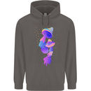 Psychedelic Magic Mushrooms LSD Mens 80% Cotton Hoodie Charcoal