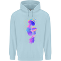 Psychedelic Magic Mushrooms LSD Mens 80% Cotton Hoodie Light Blue
