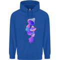 Psychedelic Magic Mushrooms LSD Mens 80% Cotton Hoodie Royal Blue