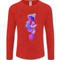 Psychedelic Magic Mushrooms LSD Mens Long Sleeve T-Shirt Red