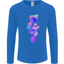 Psychedelic Magic Mushrooms LSD Mens Long Sleeve T-Shirt Royal Blue