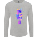 Psychedelic Magic Mushrooms LSD Mens Long Sleeve T-Shirt Sports Grey