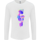 Psychedelic Magic Mushrooms LSD Mens Long Sleeve T-Shirt White