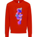 Psychedelic Magic Mushrooms LSD Mens Sweatshirt Jumper Bright Red