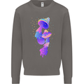 Psychedelic Magic Mushrooms LSD Mens Sweatshirt Jumper Charcoal