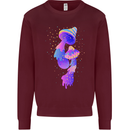 Psychedelic Magic Mushrooms LSD Mens Sweatshirt Jumper Maroon