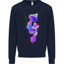 Psychedelic Magic Mushrooms LSD Mens Sweatshirt Jumper Navy Blue