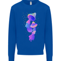 Psychedelic Magic Mushrooms LSD Mens Sweatshirt Jumper Royal Blue