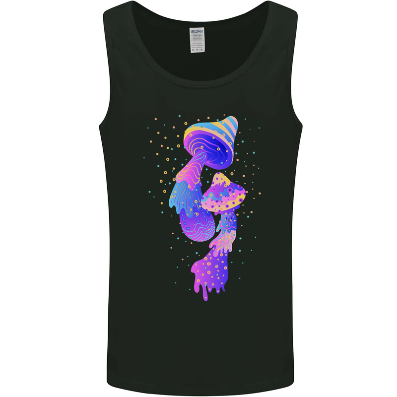 Psychedelic Magic Mushrooms LSD Mens Vest Tank Top Black
