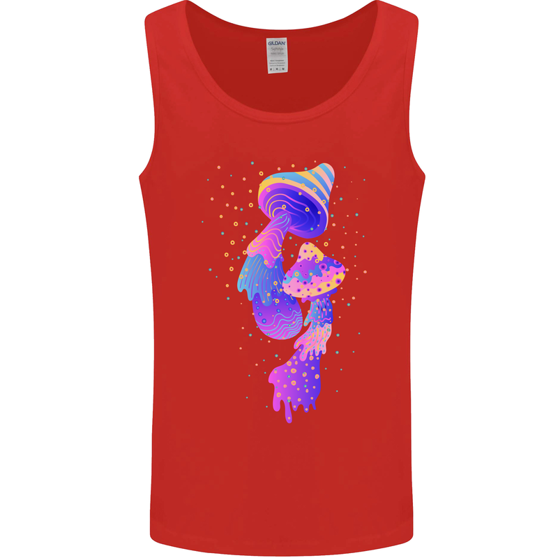 Psychedelic Magic Mushrooms LSD Mens Vest Tank Top Red