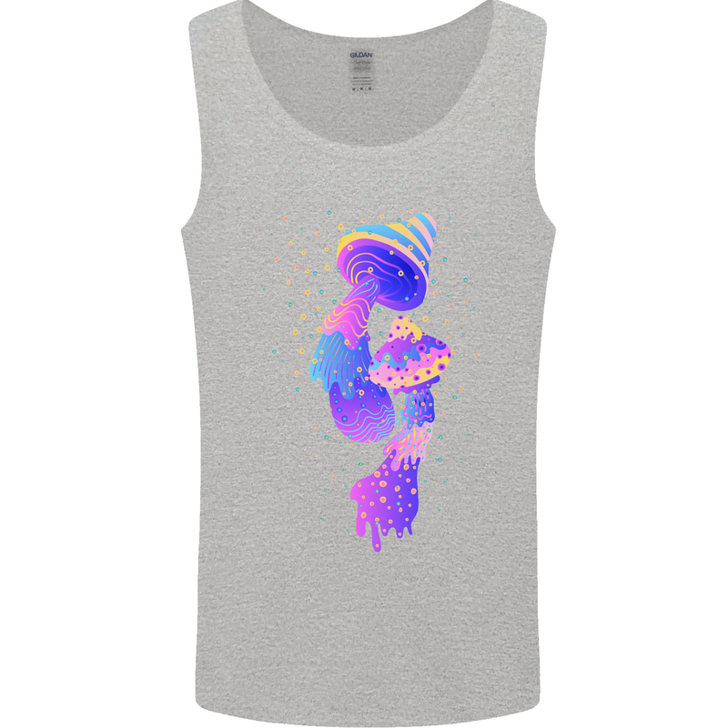 Psychedelic Magic Mushrooms LSD Mens Vest Tank Top Sports Grey