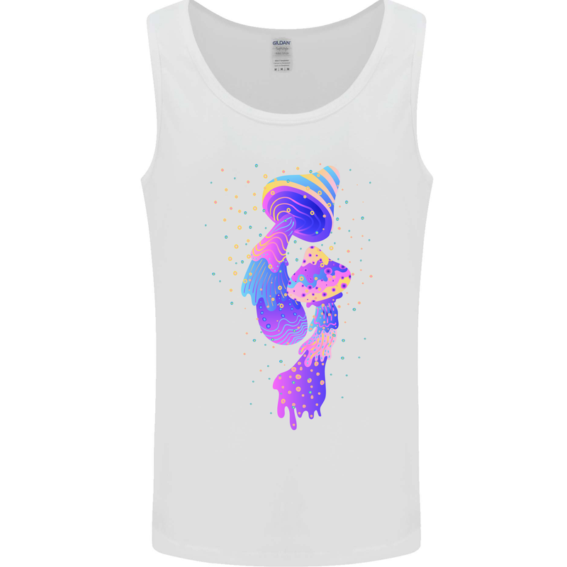 Psychedelic Magic Mushrooms LSD Mens Vest Tank Top White