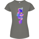 Psychedelic Magic Mushrooms LSD Womens Petite Cut T-Shirt Charcoal