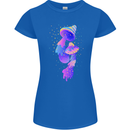 Psychedelic Magic Mushrooms LSD Womens Petite Cut T-Shirt Royal Blue