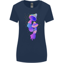 Psychedelic Magic Mushrooms LSD Womens Wider Cut T-Shirt Navy Blue