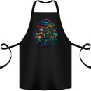 Psychedelic Magic Mushrooms Trippy LSD Cotton Apron 100% Organic Black