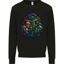 Psychedelic Magic Mushrooms Trippy LSD Kids Sweatshirt Jumper Black