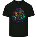 Psychedelic Magic Mushrooms Trippy LSD Kids T-Shirt Childrens Black