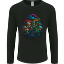 Psychedelic Magic Mushrooms Trippy LSD Mens Long Sleeve T-Shirt Black