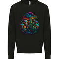 Psychedelic Magic Mushrooms Trippy LSD Mens Sweatshirt Jumper Black