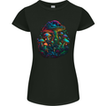 Psychedelic Magic Mushrooms Trippy LSD Womens Petite Cut T-Shirt Black