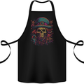 Psychedelic Pirate Skull LSD Trippy Demonic Cotton Apron 100% Organic Black