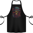 Psychedelic Pirate Skull LSD Trippy Demonic Cotton Apron 100% Organic Black
