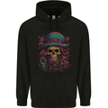 Psychedelic Pirate Skull LSD Trippy Demonic Mens 80% Cotton Hoodie Black