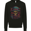 Psychedelic Pirate Skull LSD Trippy Demonic Mens Sweatshirt Jumper Black