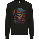 Psychedelic Pirate Skull LSD Trippy Demonic Mens Sweatshirt Jumper Black