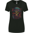 Psychedelic Pirate Skull LSD Trippy Demonic Womens Wider Cut T-Shirt Black