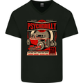 Psychobilly Custom Hot Rod Mens V-Neck Cotton T-Shirt Black