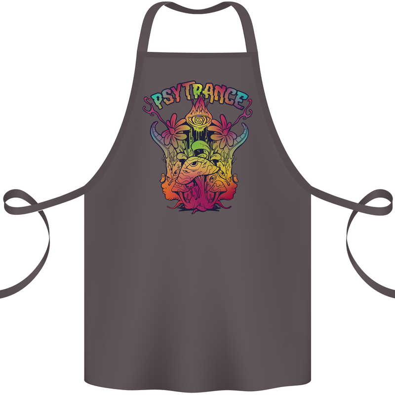 Psytrance Psychedelic Trance Music Psy Cotton Apron 100% Organic Dark Grey