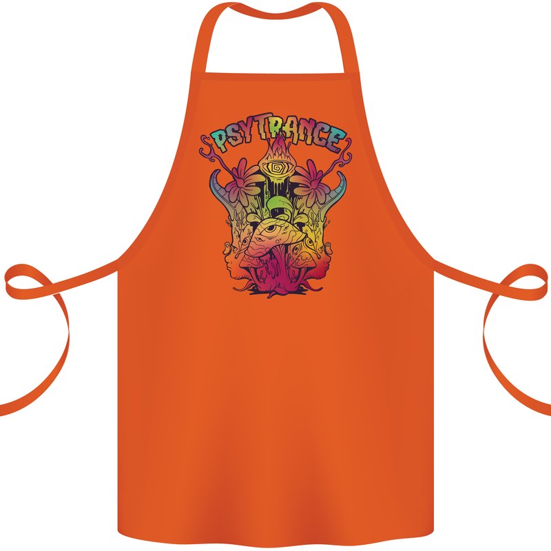 Psytrance Psychedelic Trance Music Psy Cotton Apron 100% Organic Orange